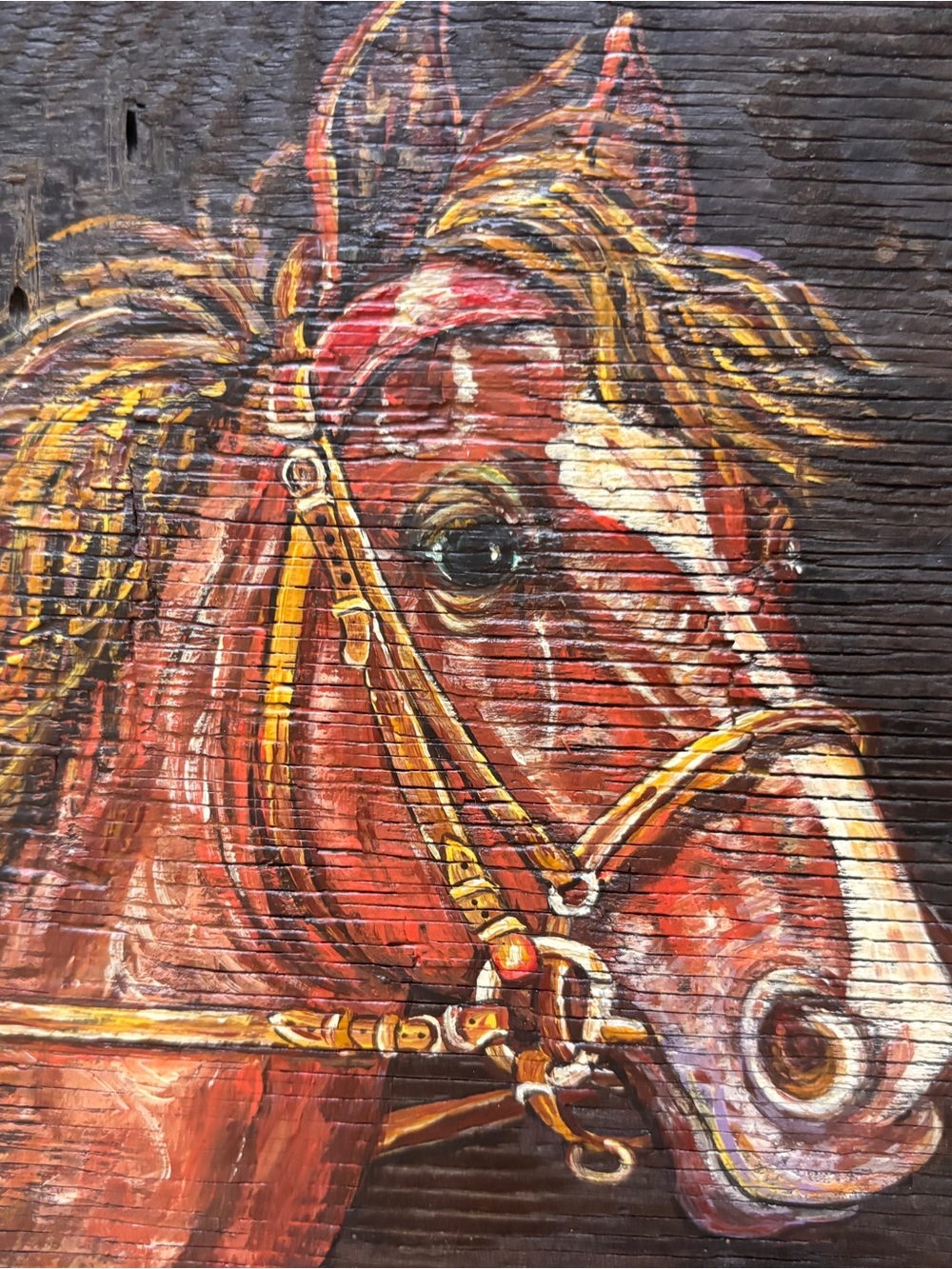 Hand Painted Horse On Wood Wall Art Farmhouse Country Rustic Vintage Countrycore - Picture 4 of 9